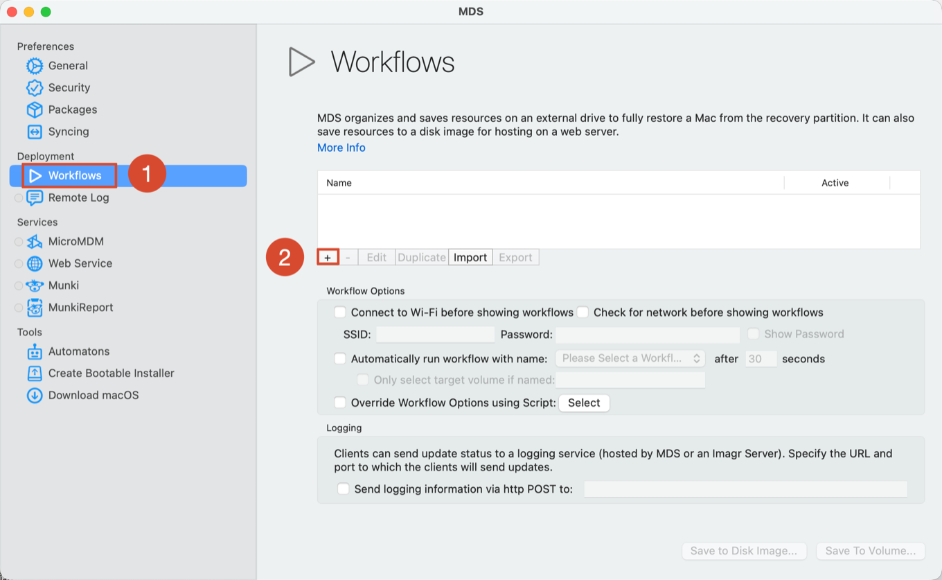 MDS Workflows 界面